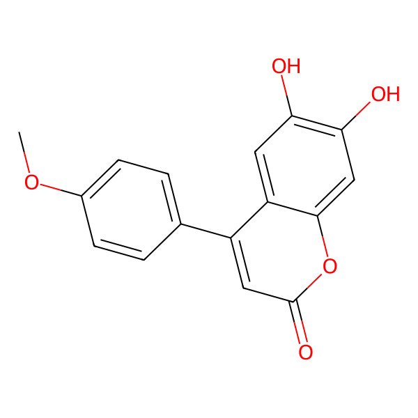 2D Structure of 6,7-Dihydroxy-4-(4-methoxyphenyl)-2H-chromen-2-one 2D Structure of 6,7-Dihydroxy-4-(4-methoxyphenyl)-2H-chromen-2-one