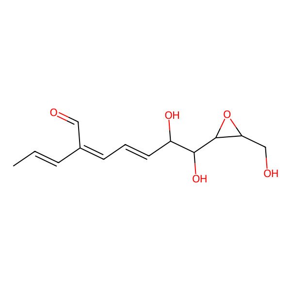2D Structure of 6,7-Dihydroxy-7-[3-(hydroxymethyl)oxiran-2-yl]-2-prop-1-enylhepta-2,4-dienal