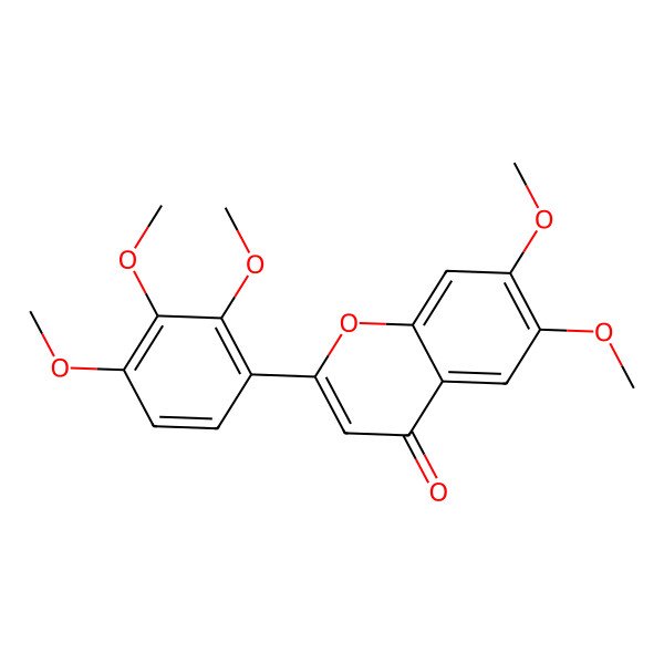 2D Structure of 6,7-Dimethoxy-2-(2,3,4-trimethoxyphenyl)chromen-4-one