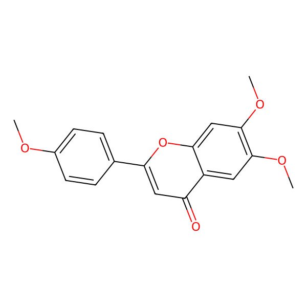 2D Structure of 6,7-Dimethoxy-2-(4-methoxy-phenyl)-chromen-4-one