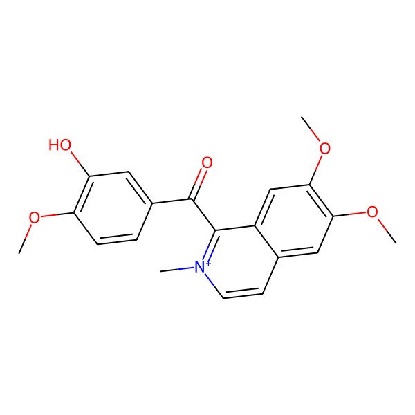 2D Structure of (6,7-Dimethoxy-2-methylisoquinolin-2-ium-1-yl)-(3-hydroxy-4-methoxyphenyl)methanone