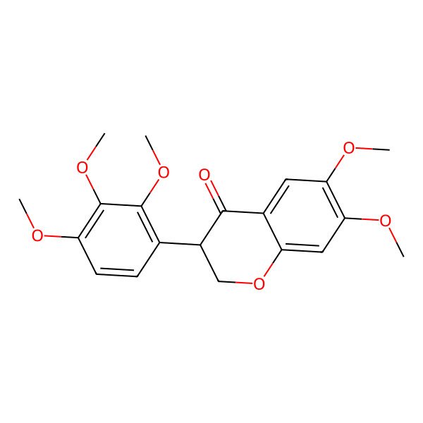 2D Structure of 6,7-Dimethoxy-3-(2,3,4-trimethoxyphenyl)-2,3-dihydrochromen-4-one