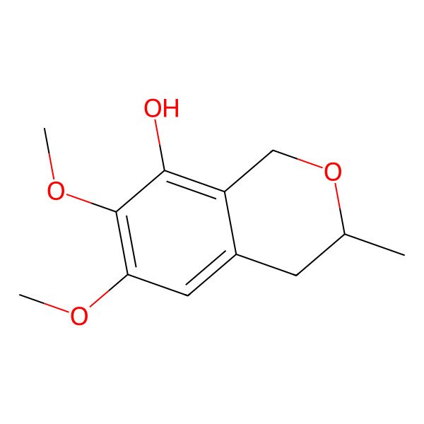 2D Structure of 6,7-dimethoxy-3-methyl-3,4-dihydro-1H-isochromen-8-ol
