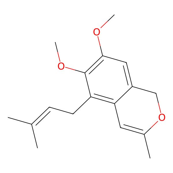2D Structure of 6,7-dimethoxy-3-methyl-5-(3-methylbut-2-en-1-yl)-1H-isochromene