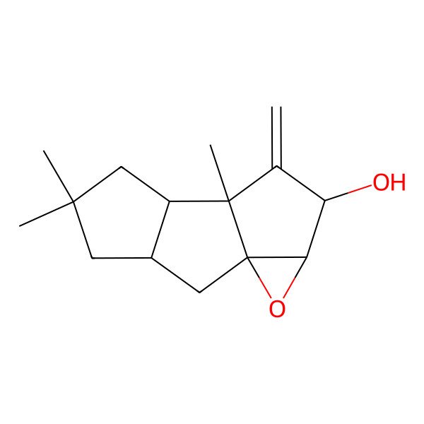 2D Structure of (1S,3R,7R,8R,10R,11R)-5,5,8-Trimethyl-9-methylidene-12-oxatetracyclo[6.4.0.01,11.03,7]dodecan-10-ol