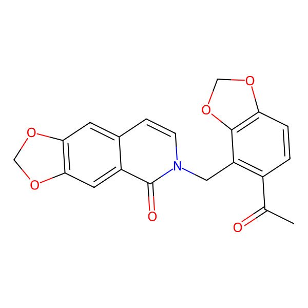 2D Structure of 6,7-Methylenedioxy-2-(6-acetyl-2,3-methylene-dioxybenzyl)-1(2h)-isoquinolinone
