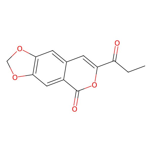 2D Structure of 6,7-Methylenedioxy-3-(1-oxopropyl)isocoumarin
