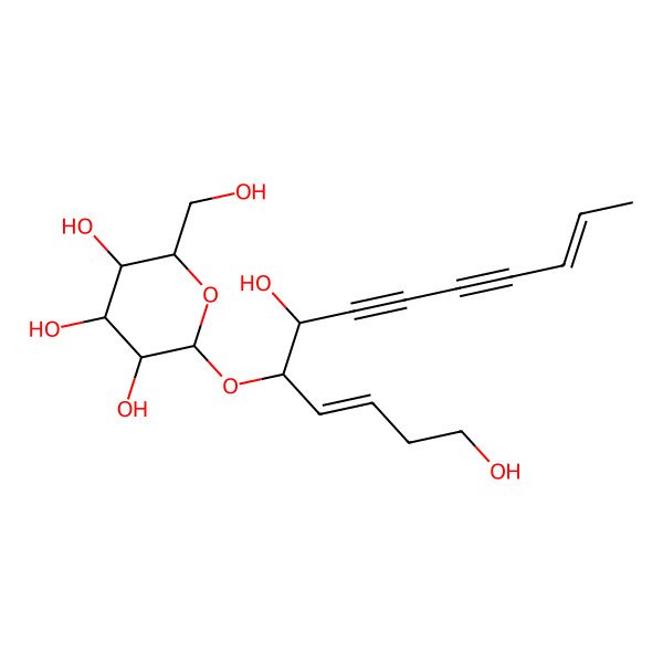 2D Structure of (2R,3R,4S,5S,6R)-2-[(3E,5S,6R,11E)-1,6-dihydroxytrideca-3,11-dien-7,9-diyn-5-yl]oxy-6-(hydroxymethyl)oxane-3,4,5-triol