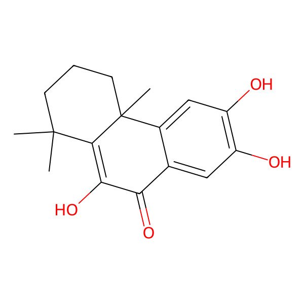 2D Structure of 6,7,10-trihydroxy-1,1,4a-trimethyl-3,4-dihydro-2H-phenanthren-9-one