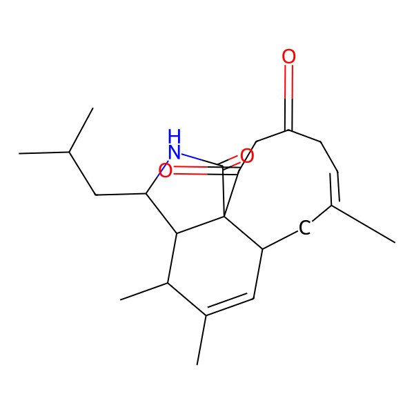 2D Structure of 6,7,11-Trimethyl-4-(2-methylpropyl)-3-azatricyclo[7.7.0.01,5]hexadeca-7,11-diene-2,14,16-trione