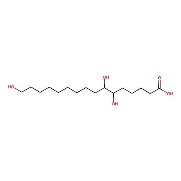 2D Structure of 6,7,16-Trihydroxyhexadecanoic acid