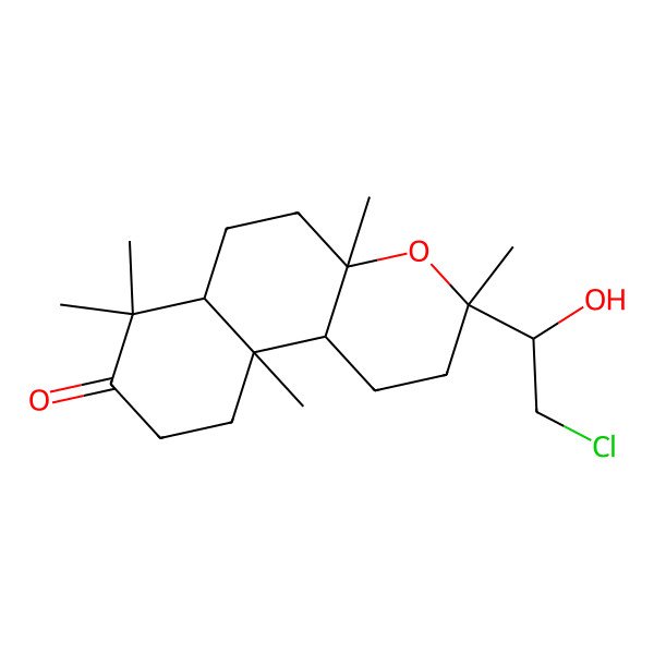 2D Structure of (3R,4aS,6aS,10aR,10bS)-3-(2-chloro-1-hydroxyethyl)-3,4a,7,7,10a-pentamethyl-1,2,5,6,6a,9,10,10b-octahydrobenzo[f]chromen-8-one