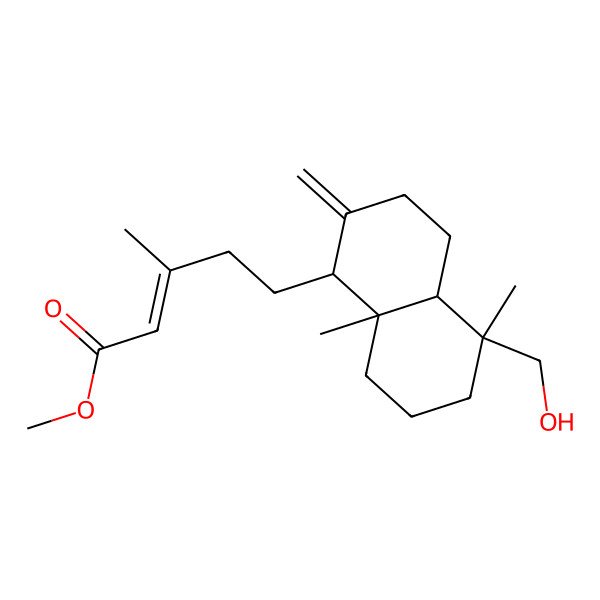 2D Structure of methyl 5-[5-(hydroxymethyl)-5,8a-dimethyl-2-methylidene-3,4,4a,6,7,8-hexahydro-1H-naphthalen-1-yl]-3-methylpent-2-enoate