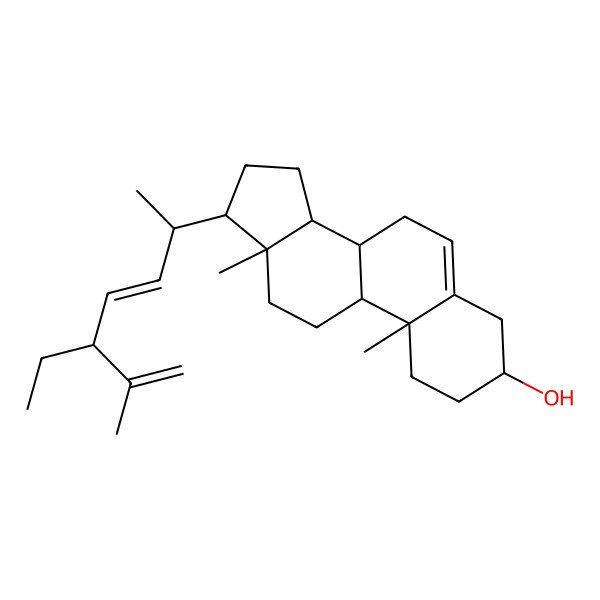 2D Structure of 17-(5-ethyl-6-methylhepta-3,6-dien-2-yl)-10,13-dimethyl-2,3,4,7,8,9,11,12,14,15,16,17-dodecahydro-1H-cyclopenta[a]phenanthren-3-ol