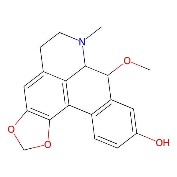 2D Structure of 13-Methoxy-11-methyl-3,5-dioxa-11-azapentacyclo[10.7.1.02,6.08,20.014,19]icosa-1(20),2(6),7,14(19),15,17-hexaen-16-ol