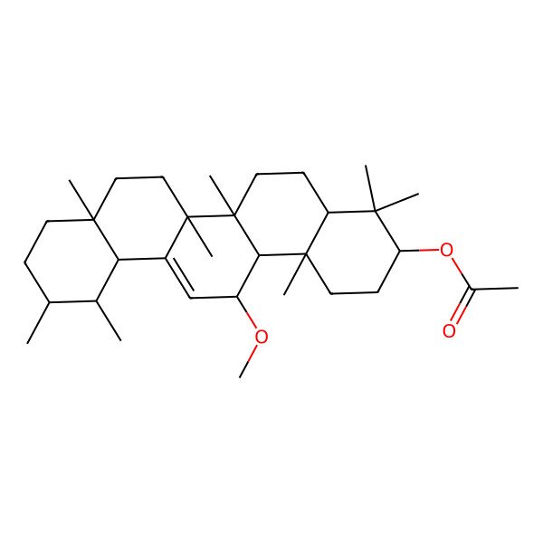 2D Structure of (14-methoxy-4,4,6a,6b,8a,11,12,14b-octamethyl-2,3,4a,5,6,7,8,9,10,11,12,12a,14,14a-tetradecahydro-1H-picen-3-yl) acetate