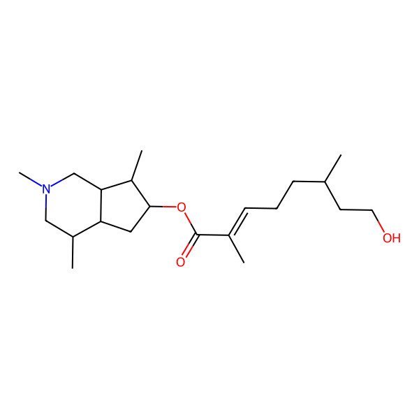 2D Structure of (2,4,7-Trimethyl-1,3,4,4a,5,6,7,7a-octahydrocyclopenta[c]pyridin-6-yl) 8-hydroxy-2,6-dimethyloct-2-enoate