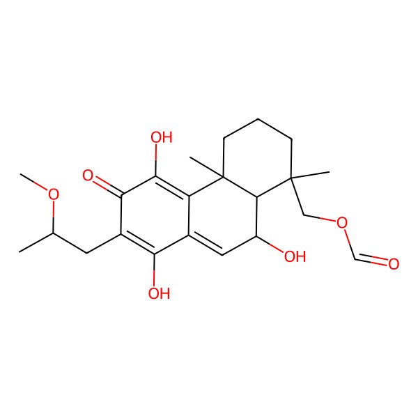 2D Structure of [(1S,4aS,10R,10aR)-5,8,10-trihydroxy-7-[(2S)-2-methoxypropyl]-1,4a-dimethyl-6-oxo-3,4,10,10a-tetrahydro-2H-phenanthren-1-yl]methyl formate