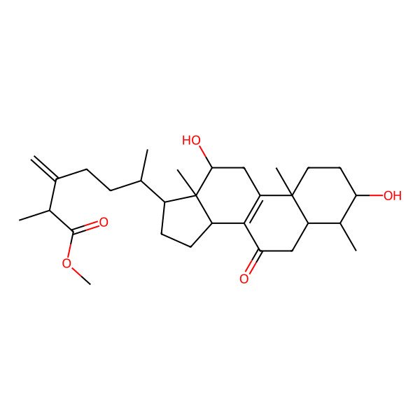 2D Structure of Methyl 6-(3,12-dihydroxy-4,10,13-trimethyl-7-oxo-1,2,3,4,5,6,11,12,14,15,16,17-dodecahydrocyclopenta[a]phenanthren-17-yl)-2-methyl-3-methylideneheptanoate