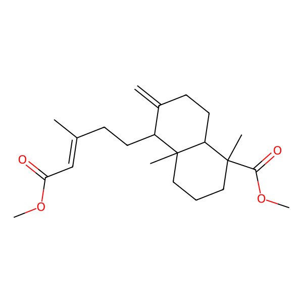 2D Structure of methyl (1S,4aS,5R,8aS)-5-[(E)-5-methoxy-3-methyl-5-oxopent-3-enyl]-1,4a-dimethyl-6-methylidene-3,4,5,7,8,8a-hexahydro-2H-naphthalene-1-carboxylate