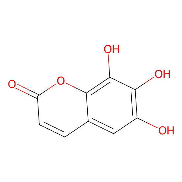 2D Structure of 6,7,8-Trihydroxy-2H-1-benzopyran-2-one