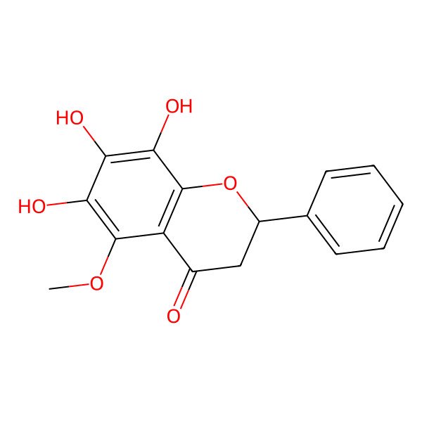 2D Structure of 6,7,8-Trihydroxy-5-methoxyflavanone