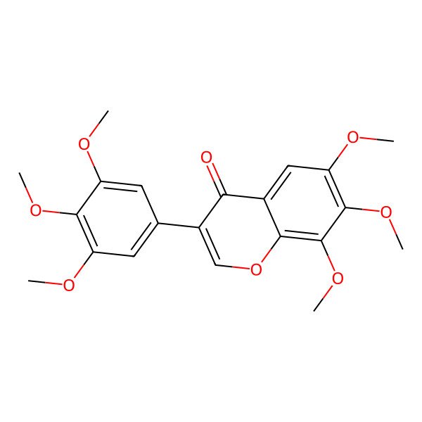 2D Structure of 6,7,8-Trimethoxy-3-(3,4,5-trimethoxyphenyl)chromen-4-one