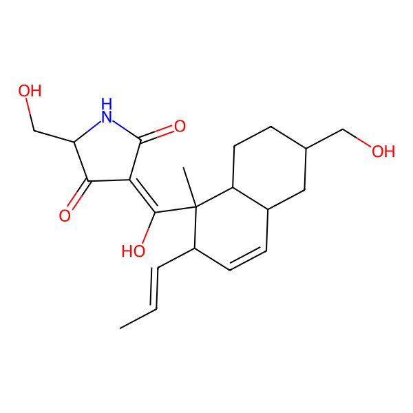 2D Structure of 3-[hydroxy-[6-(hydroxymethyl)-1-methyl-2-prop-1-enyl-4a,5,6,7,8,8a-hexahydro-2H-naphthalen-1-yl]methylidene]-5-(hydroxymethyl)pyrrolidine-2,4-dione