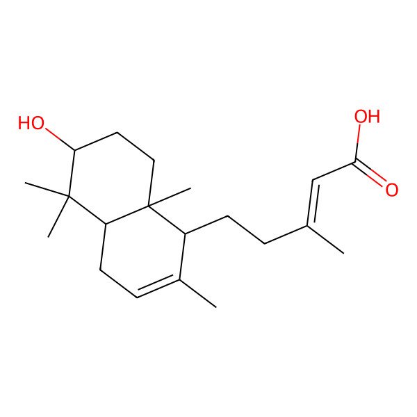 2D Structure of (Z)-5-[(1S,4aR,6S,8aS)-6-hydroxy-2,5,5,8a-tetramethyl-1,4,4a,6,7,8-hexahydronaphthalen-1-yl]-3-methylpent-2-enoic acid