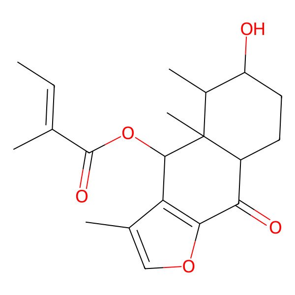 2D Structure of [(4S,4aR,5R,6R,8aR)-6-hydroxy-3,4a,5-trimethyl-9-oxo-4,5,6,7,8,8a-hexahydrobenzo[f][1]benzofuran-4-yl] (Z)-2-methylbut-2-enoate