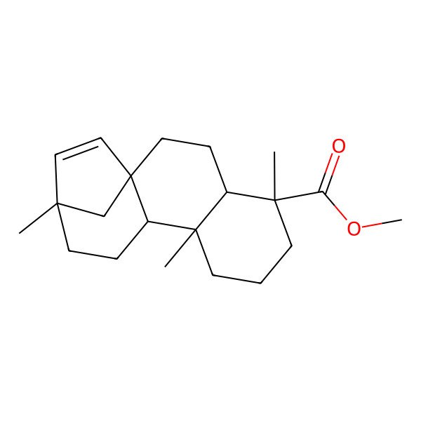 2D Structure of methyl (1R,4S,5R,9S,10R,13S)-5,9,13-trimethyltetracyclo[11.2.1.01,10.04,9]hexadec-14-ene-5-carboxylate