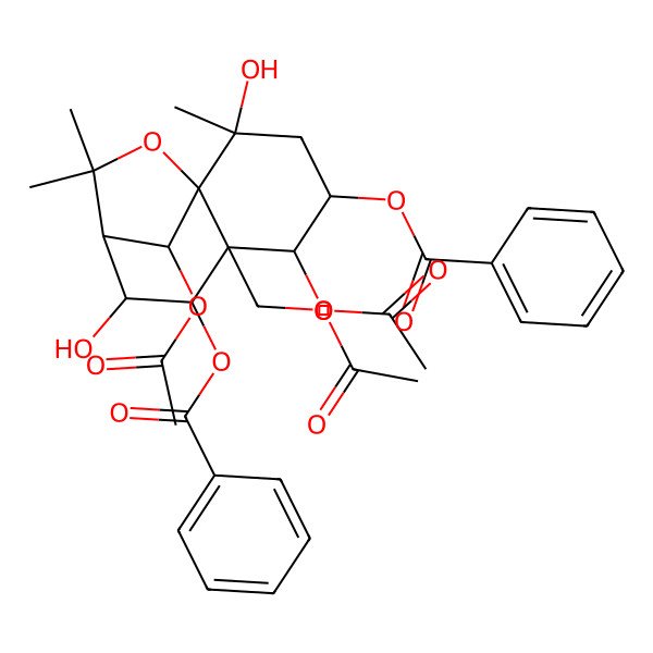 2D Structure of [(1S,2S,4S,5R,6R,7R,8S,9R,12R)-5,12-diacetyloxy-6-(acetyloxymethyl)-7-benzoyloxy-2,8-dihydroxy-2,10,10-trimethyl-11-oxatricyclo[7.2.1.01,6]dodecan-4-yl] benzoate