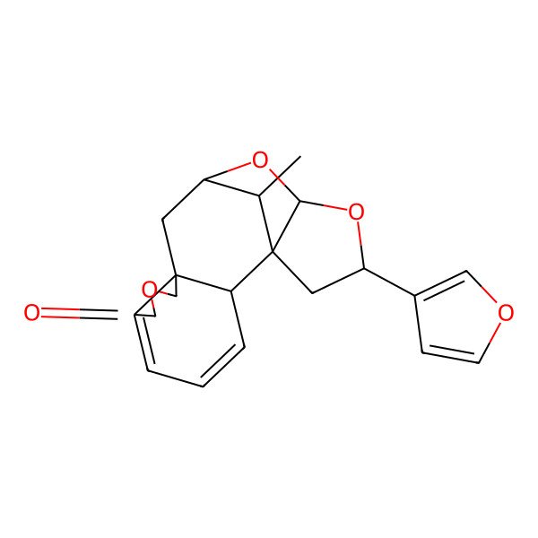 2D Structure of (1S,2S,10S,12R,14R,16R,18S)-16-(furan-3-yl)-18-methyl-8,13,15-trioxapentacyclo[10.5.1.01,14.02,10.06,10]octadeca-3,5-dien-7-one