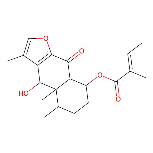 2D Structure of [(4S,4aR,5S,8S,8aS)-4-hydroxy-3,4a,5-trimethyl-9-oxo-4,5,6,7,8,8a-hexahydrobenzo[f][1]benzofuran-8-yl] (E)-2-methylbut-2-enoate