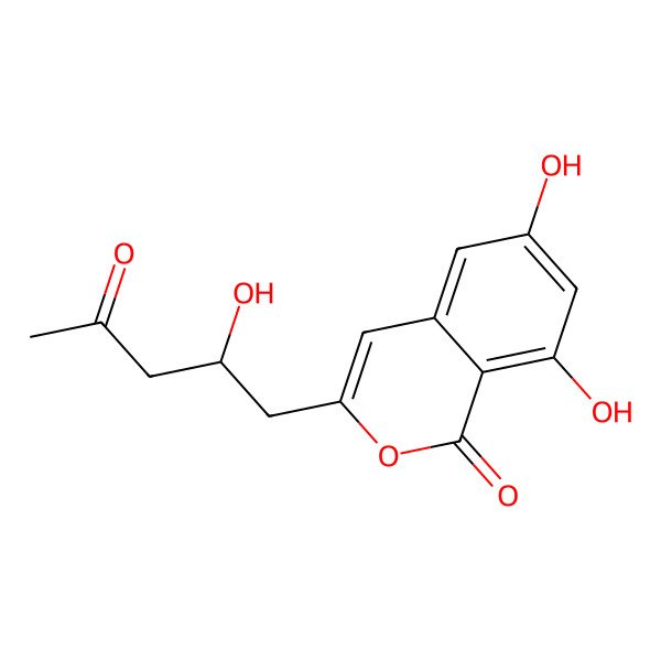 2D Structure of 6,8-Dihydroxy-3-(2-hydroxy-4-oxopentyl)isochromen-1-one