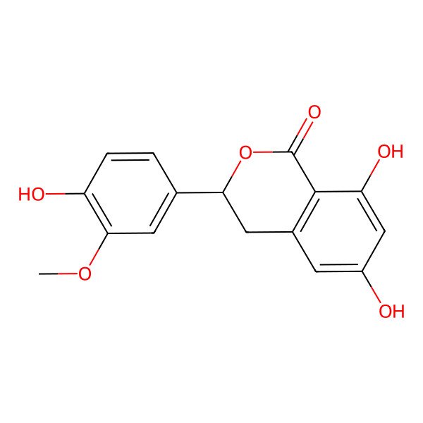 2D Structure of 6,8-Dihydroxy-3-(4-hydroxy-3-methoxyphenyl)-3,4-dihydroisochromen-1-one