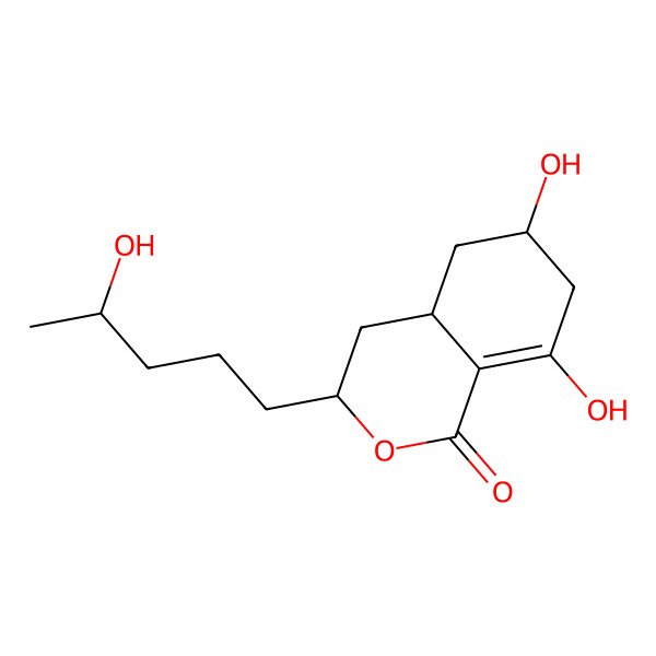 2D Structure of 6,8-Dihydroxy-3-(4-hydroxypentyl)-3,4,4a,5,6,7-hexahydroisochromen-1-one