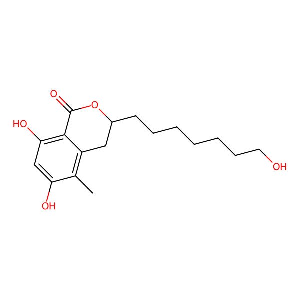 2D Structure of 6,8-Dihydroxy-3-(7-hydroxyheptyl)-5-methyl-3,4-dihydroisochromen-1-one