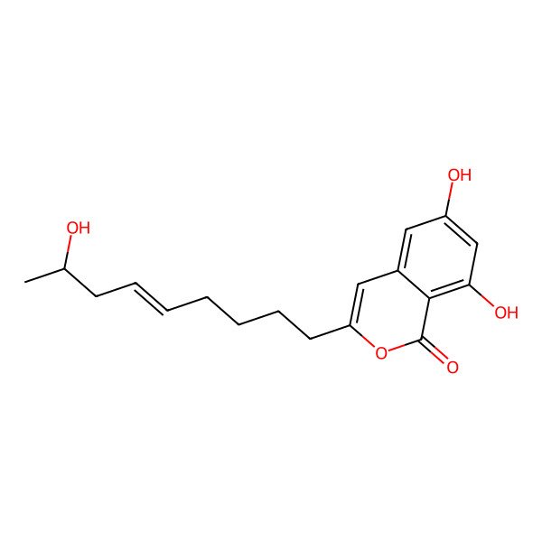 2D Structure of 6,8-dihydroxy-3-[(8S)-8-hydroxynon-5-enyl]isochromen-1-one