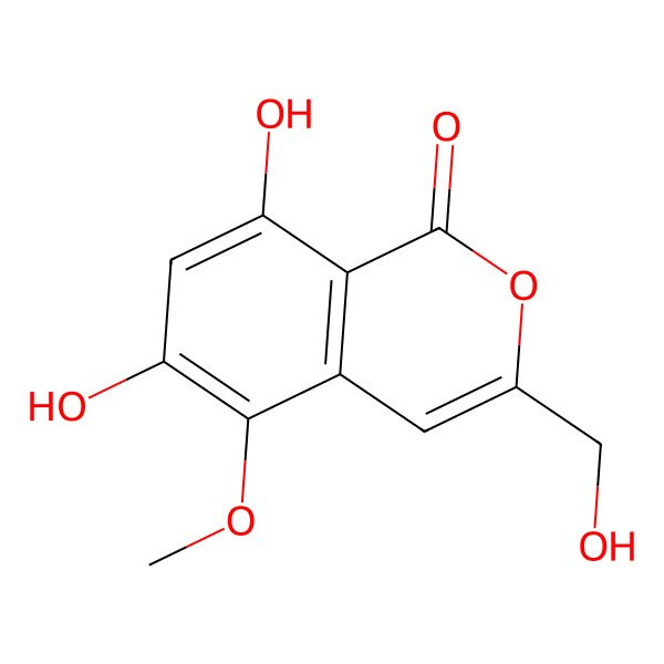 2D Structure of 6,8-Dihydroxy-3-hydroxymethyl-5-methoxyisocoumarin