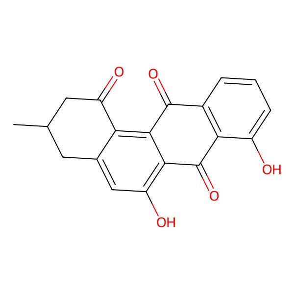 2D Structure of 6,8-dihydroxy-3-methyl-3,4-dihydro-2H-benzo[a]anthracene-1,7,12-trione