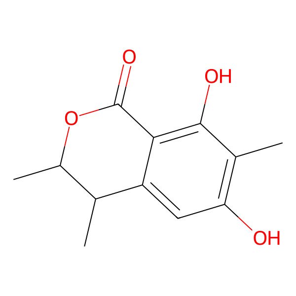 2D Structure of 6,8-Dihydroxy-3,4,7-trimethyl-3,4-dihydroisochromen-1-one