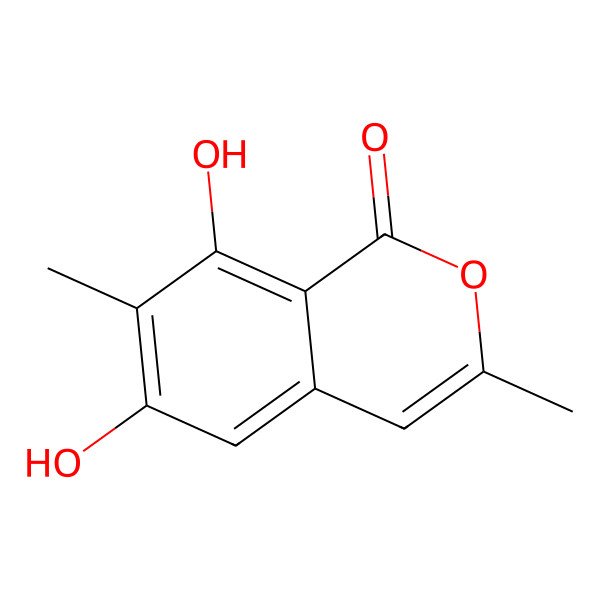 2D Structure of 6,8-Dihydroxy-3,7-dimethylisocoumarin