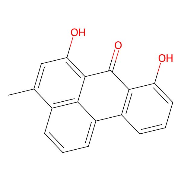 2D Structure of 6,8-Dihydroxy-4-methyl-7 h-benz(de) anthracen-7-one