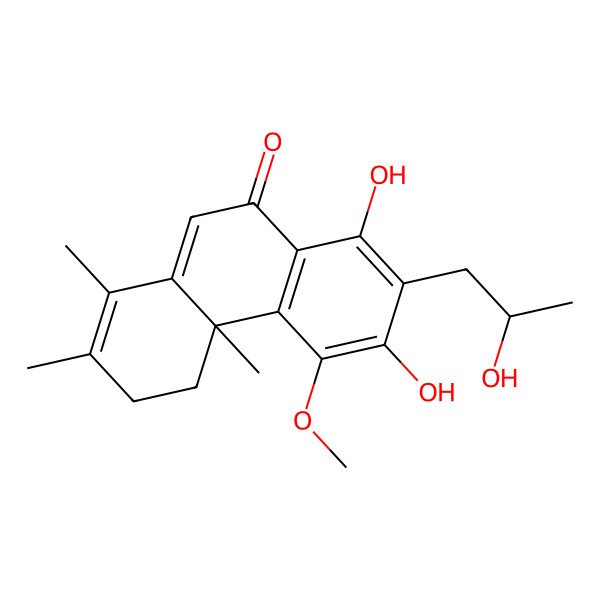 2D Structure of 6,8-Dihydroxy-7-(2-hydroxypropyl)-5-methoxy-1,2,4a-trimethyl-3,4-dihydrophenanthren-9-one