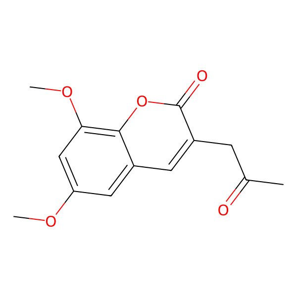 2D Structure of 6,8-Dimethoxy-3-(2-oxopropyl)-2H-1-benzopyran-2-one