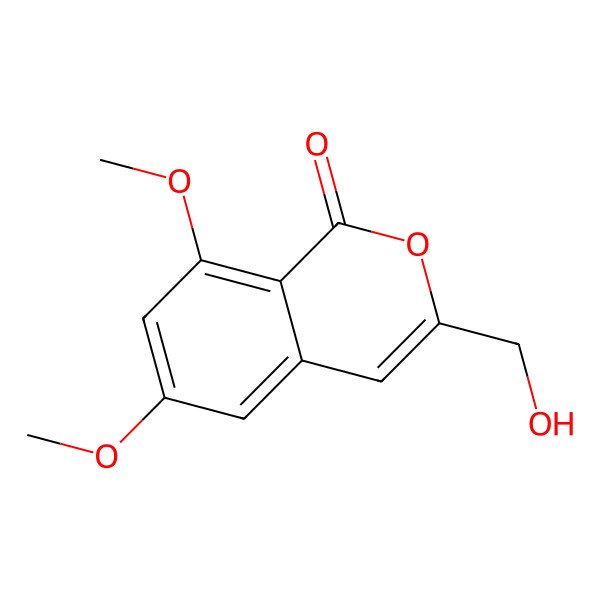 2D Structure of 6,8-Dimethoxy-3-hydroxymethylisocoumarin