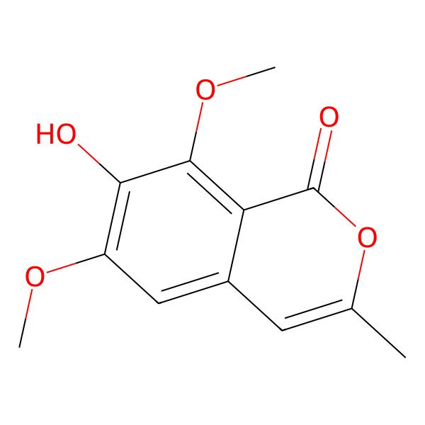 2D Structure of 6,8-Dimethoxy-7-hydroxy-methyl-isocoumarin