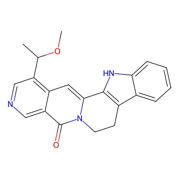 2D Structure of 19-[(1R)-1-methoxyethyl]-3,13,17-triazapentacyclo[11.8.0.02,10.04,9.015,20]henicosa-1(21),2(10),4,6,8,15,17,19-octaen-14-one