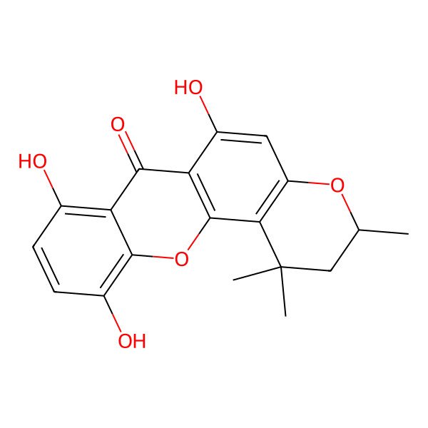 2D Structure of 6,8,11-Trihydroxy-1,1,3-trimethyl-2,3-dihydropyrano[2,3-c]xanthen-7-one